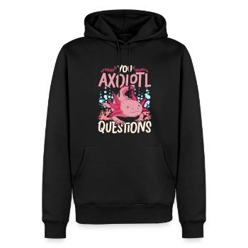 Vous posez beaucoup de questions Cadeau amusant Axolotl - Sweat à capuche Premium bio Homme - noir - Devant - Nico (187cm)