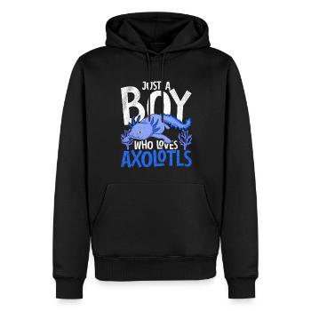Un seul garçon qui aime axolotl Salamandre Axolotl - Sweat à capuche Premium bio Homme - noir - Devant - Nico (187cm)