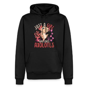 Salamandre amphibienne Fille Cadeau Axolotl - Sweat à capuche Premium bio Homme - noir - Devant - Nico (187cm)