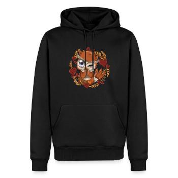 Animal Wise Bird Heart Gift Mignon Hibou - Sweat à capuche Premium bio Homme - noir - Devant - Nico (187cm)