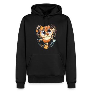 Habitant de la forêt Fleurs Sage Oiseau Mignon Hibou - Sweat à capuche Premium bio Homme - noir - Devant - Nico (187cm)