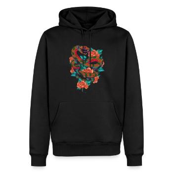 Flowers Predator Reptiles Gift Roses Snake - Men’s Premium Organic Hoodie - black - Front - Nico (187cm)