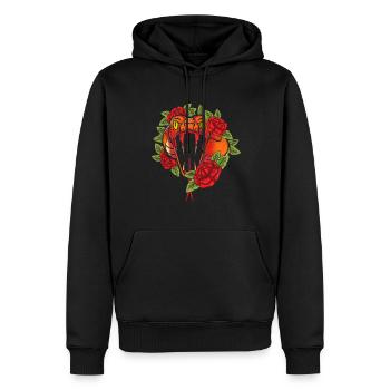Roses Predator Gift Flowers Reptile Snake - Men’s Premium Organic Hoodie - black - Front - Nico (187cm)