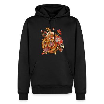 Vintage Flowers Predator Gift Reptile Snake - Men’s Premium Organic Hoodie - black - Front - Nico (187cm)