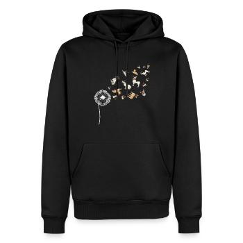 Frenchie Dogs Pissenlit Bouledogue Français - Sweat à capuche Premium bio Homme - noir - Devant - Nico (187cm)