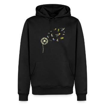 Vogelliebhaber Vogel Geschenk Pusteblume Sittich - Männer Premium Bio Hoodie - Schwarz - Vorne - Nico (187cm)