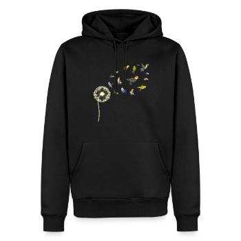 Pusteblume Ornithologe Vogel Geschenk Sittich - Männer Premium Bio Hoodie - Schwarz - Vorne - Nico (187cm)