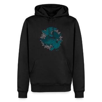 Schwarzer Vogel Krähe Geschenk Gruseliges Raben - Männer Premium Bio Hoodie - Schwarz - Vorne - Nico (187cm)