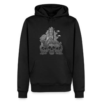Krähen Geschenk Schwarzer Vogel Totenköpfe Rabe - Männer Premium Bio Hoodie - Schwarz - Vorne - Nico (187cm)