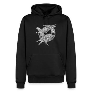 Okkultismus Halbmond Krähe Geschenk Vogel Rabe - Männer Premium Bio Hoodie - Schwarz - Vorne - Nico (187cm)