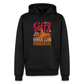 Juste une fille qui aime les Rhodesian Ridgebacks - Sweat à capuche Premium bio Homme - noir - Devant - Nico (187cm)