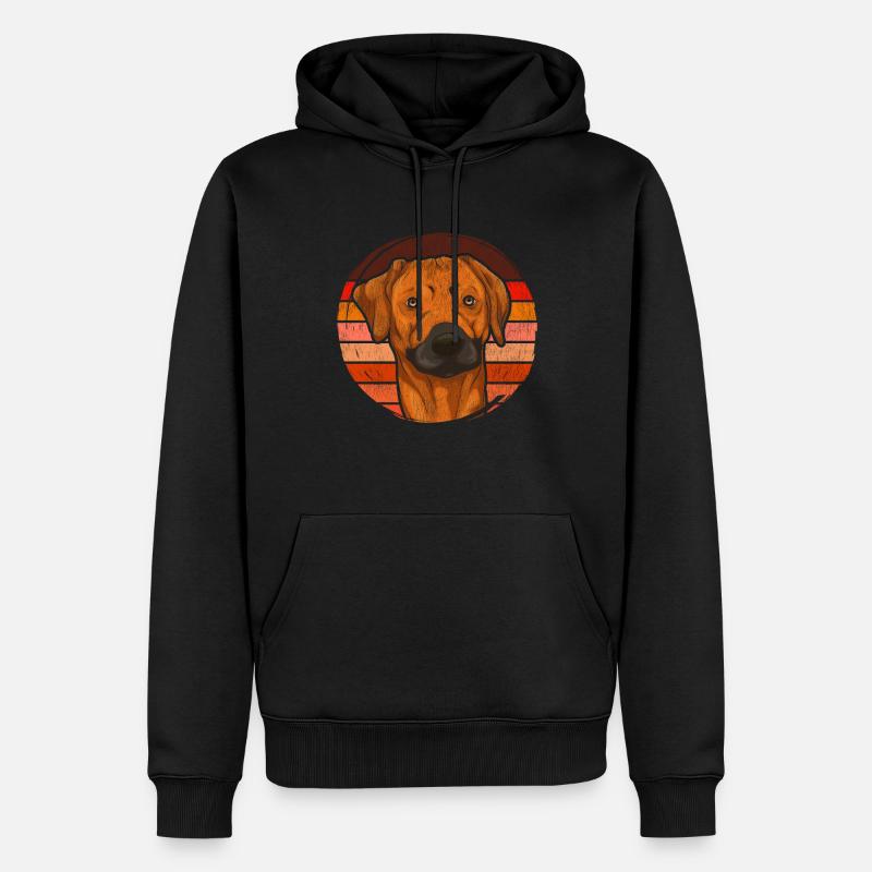 Rétro Rhodesian Ridgeback - Sweat à capuche Premium bio Homme - noir