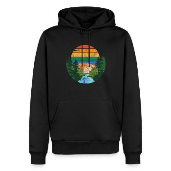 Rétro Nature Lover Mountain Forest Gift Nature - Sweat à capuche Premium bio Homme - noir - Devant - Nico (187cm)