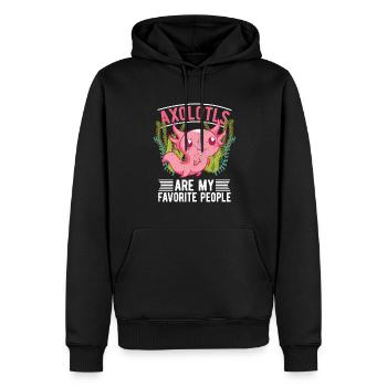 Axolotl sind meine liebsten Menschen Tier Axolotl - Männer Premium Bio Hoodie - Schwarz - Vorne - Nico (187cm)