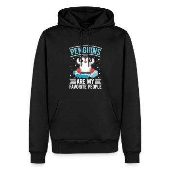 Zoo animal antarctique cadeau d’oiseau drôle de pingouin - Sweat à capuche Premium bio Homme - noir - Devant - Nico (187cm)