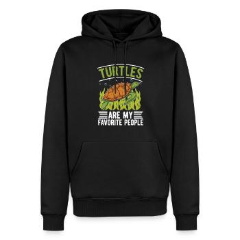 Schildkröten sind meine liebsten Menschen Tier - Männer Premium Bio Hoodie - Schwarz - Vorne - Nico (187cm)