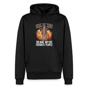 Hochlandrinder sind meine liebsten Menschen Tier - Männer Premium Bio Hoodie - Schwarz - Vorne - Nico (187cm)
