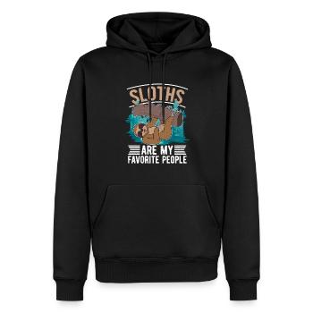Sloths are my dearest people Sloths - Men’s Premium Organic Hoodie - black - Front - Nico (187cm)