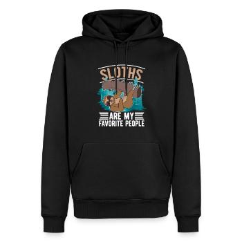 Tropical Zoo Animal Gift Funny Sloth - Men’s Premium Organic Hoodie - black - Front - Nico (187cm)