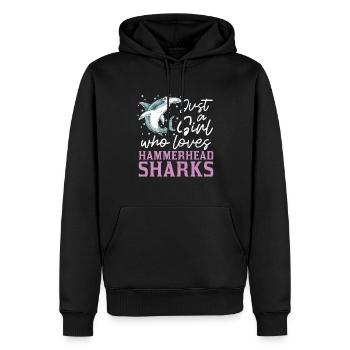 Hai Nur ein Mädchen das Hammerhaie liebt Hammerhai - Männer Premium Bio Hoodie - Schwarz - Vorne - Nico (187cm)