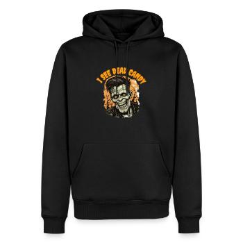 JE VOIS DES BONBONS MORTS - Sweat à capuche Premium bio Homme - noir - Devant - Nico (187cm)