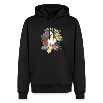 Amoureux des oiseaux Floral perroquet cadeau cacatoès - Sweat à capuche Premium bio Homme - noir - Devant - Nico (187cm)