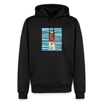 Ocean Lighthouse Lover Gift Lighthouse - Men’s Premium Organic Hoodie - black - Front - Nico (187cm)