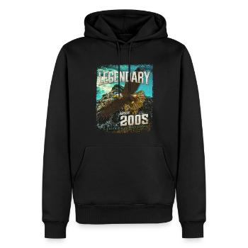 Légendaire depuis 2005 - Sweat à capuche Premium bio Homme - noir - Devant - Nico (187cm)