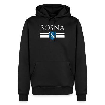 Bosnien Bosna Flagge Design - Männer Premium Bio Hoodie - Schwarz - Vorne - Nico (187cm)