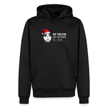 En attendant Noël - Sweat à capuche Premium bio Homme - noir - Devant - Nico (187cm)