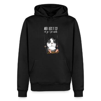 Süßes Meerschweinchen auf Schaukel - Männer Premium Bio Hoodie - Schwarz - Vorne - Nico (187cm)