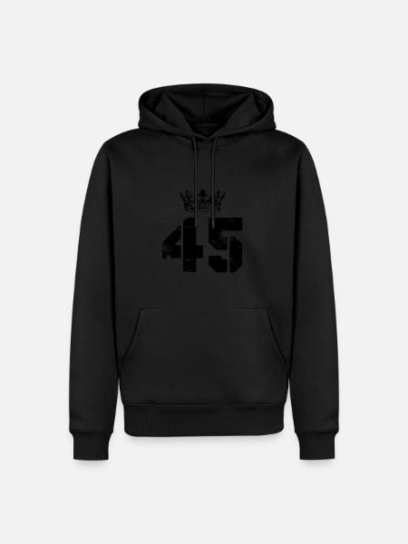 45 Number crown - Men’s Premium Organic Hoodie - black