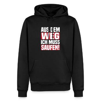 Aus Dem Weg Ich Muss Saufen! - Männer Premium Bio Hoodie - Schwarz - Vorne - Nico (187cm)