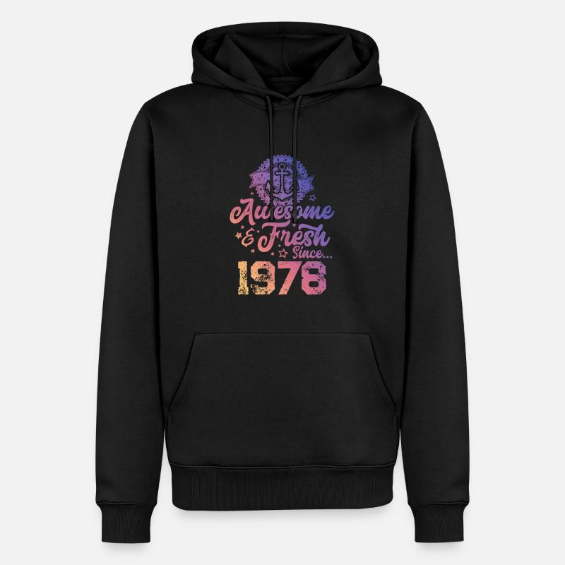 1978 awesome fresh - Männer Premium Bio Hoodie - Schwarz