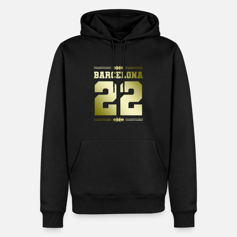 Barcelone 22 - Sweat à capuche Premium bio Homme - noir