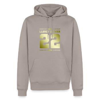 Lloret De Mars 22 - Sweat à capuche Premium bio Homme - taupe - Devant - Nico (187cm)