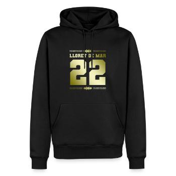 Lloret De Mar 22 - Männer Premium Bio Hoodie - Schwarz - Vorne - Nico (187cm)