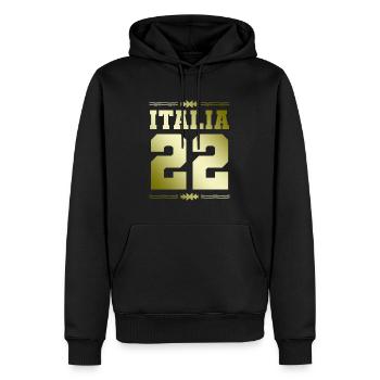 Italia 22 - Männer Premium Bio Hoodie - Schwarz - Vorne - Nico (187cm)