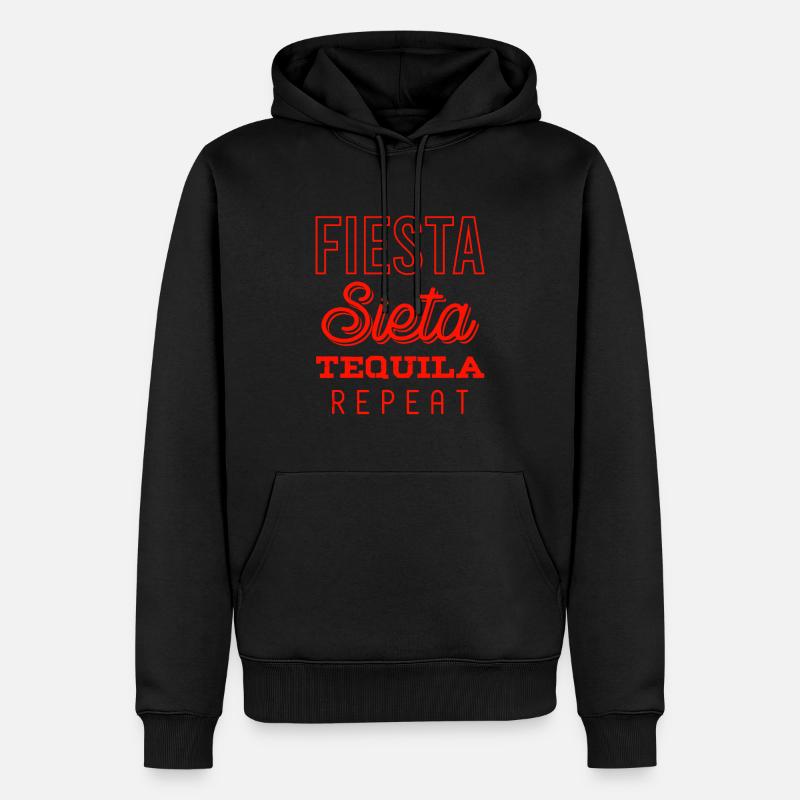 fiesta sieta tequila répéter - Sweat à capuche Premium bio Homme - noir