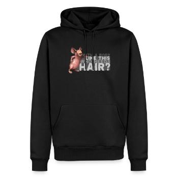 Tête chauve ironie drôle dicton - Sweat à capuche Premium bio Homme - noir - Devant - Nico (187cm)