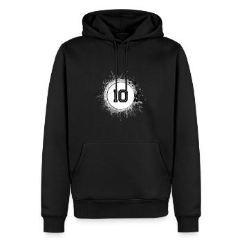 10 Nombre d’objets blob - Sweat à capuche Premium bio Homme - noir - Devant - Nico (187cm)