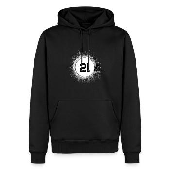 21 Nombre d’objets blob - Sweat à capuche Premium bio Homme - noir - Devant - Nico (187cm)