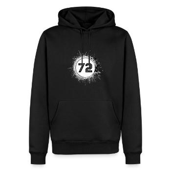 72 Zahl Klecks - Männer Premium Bio Hoodie - Schwarz - Vorne - Nico (187cm)