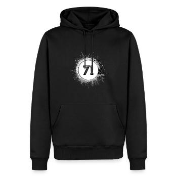 71 Nombre d’objets blob - Sweat à capuche Premium bio Homme - noir - Devant - Nico (187cm)