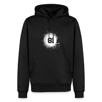 81 Zahl Klecks - Männer Premium Bio Hoodie - Schwarz - Vorne - Nico (187cm)