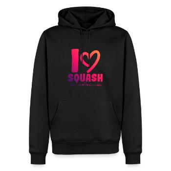 Ich liebe Squash - Männer Premium Bio Hoodie - Schwarz - Vorne - Nico (187cm)
