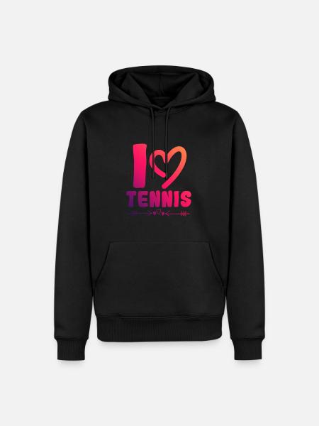 Ich liebe Tennis - Männer Premium Bio Hoodie - Schwarz