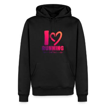 Ich liebe Rennen - Männer Premium Bio Hoodie - Schwarz - Vorne - Nico (187cm)