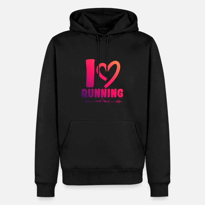 J’adore la course - Sweat à capuche Premium bio Homme - noir