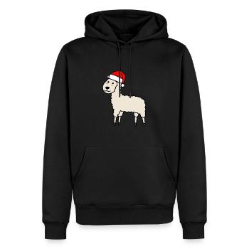 Alpaka Comic Weihnachten Xmas - Männer Premium Bio Hoodie - Schwarz - Vorne - Nico (187cm)
